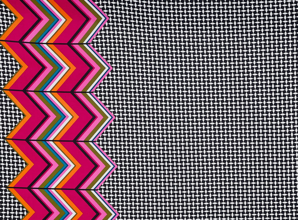 931 BLK/FUSH | 11628-1181 - PRINT ON ITY - Zelouf Fabrics