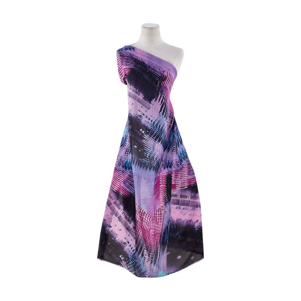 964 BLK/ORCHID | 11651-3333 - CHINESE HIGH MULTI CHIFFON PRINT - Zelouf Fabrics