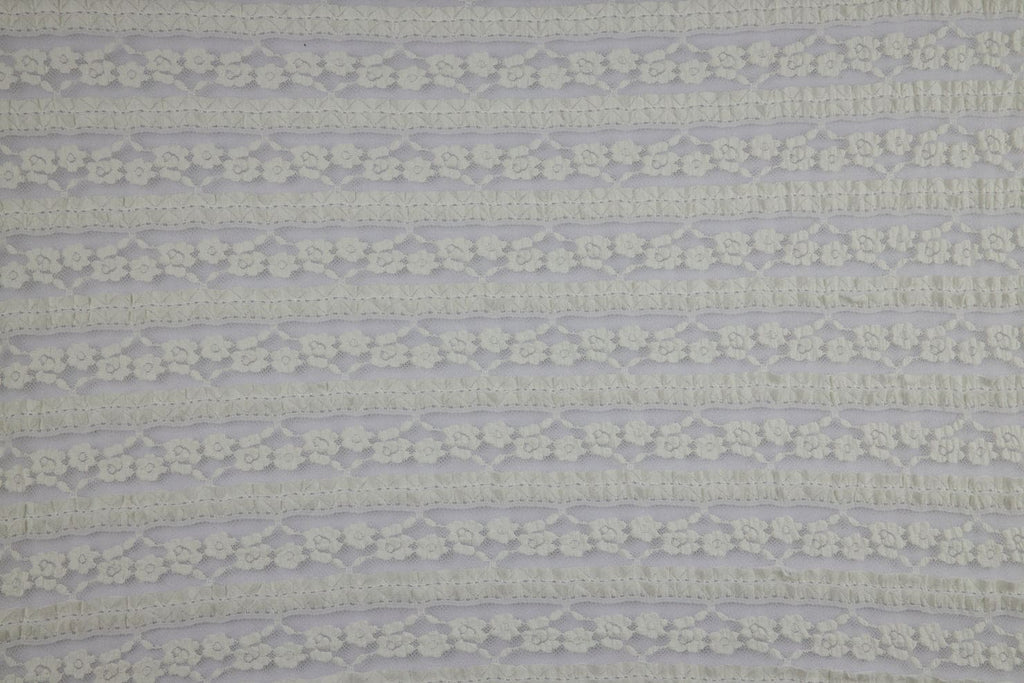 IVORY MIST | 24841 - COME HITHER RUFFLE LACE - Zelouf Fabric