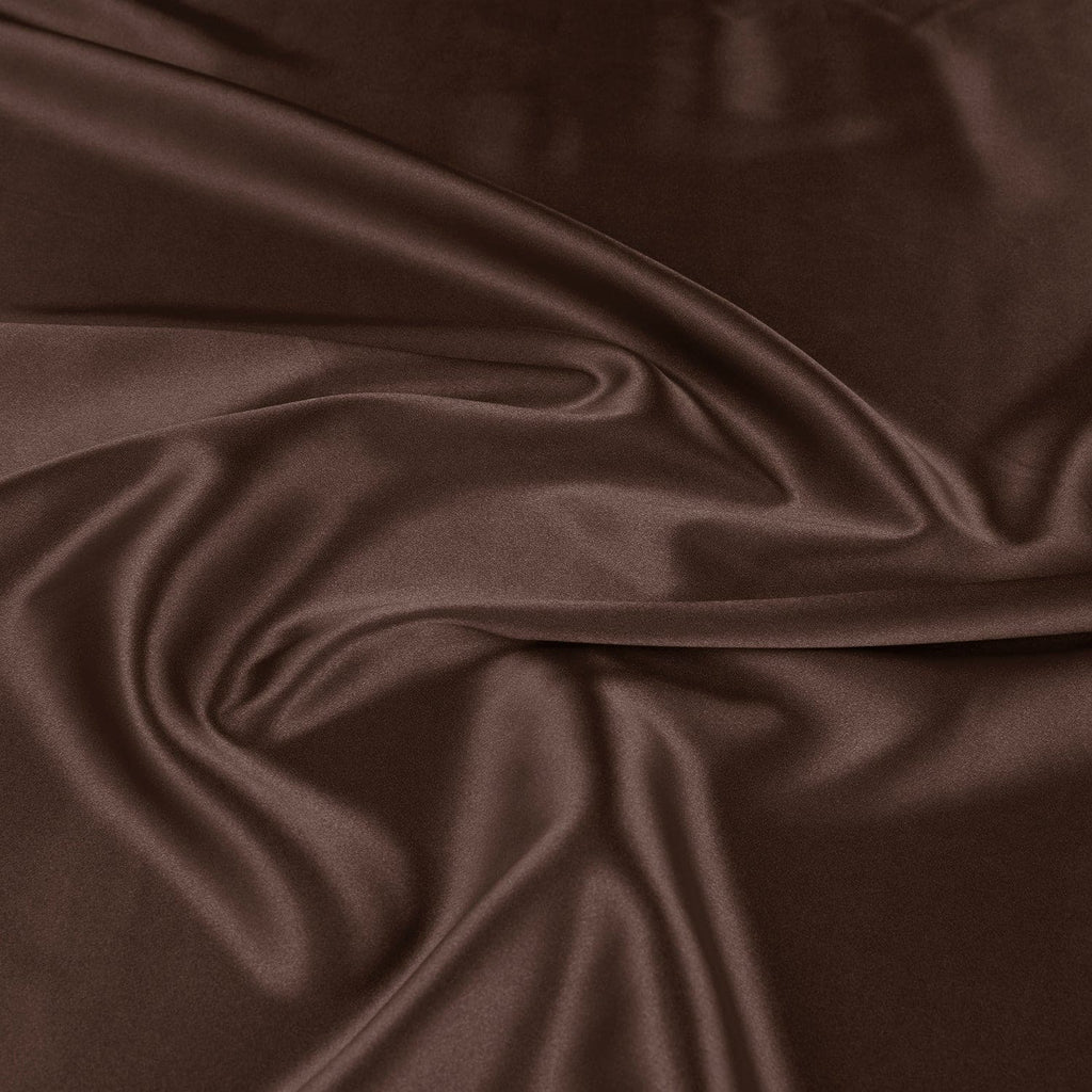 ANNABELLE STRETCH SATIN | 1173 LOLA MOCHA - Zelouf Fabrics