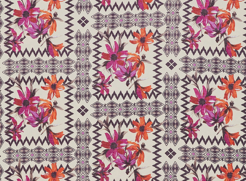328 FUSH/BROWN | 11765-5554 - LAWN PRINT - Zelouf Fabrics