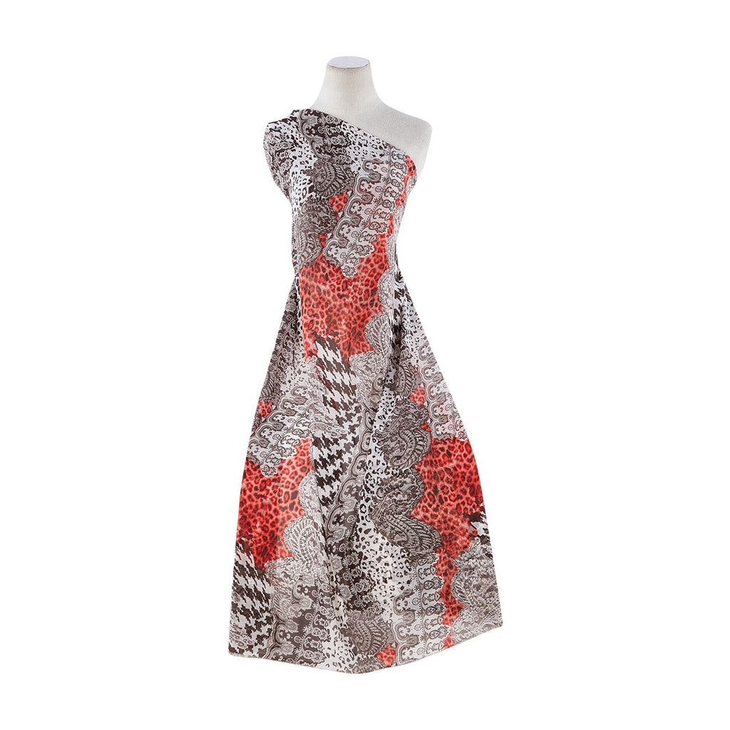182 OWHT/ORANGE | 11844-835 - HIGH MULTI CHIFFON PRINT - Zelouf Fabrics