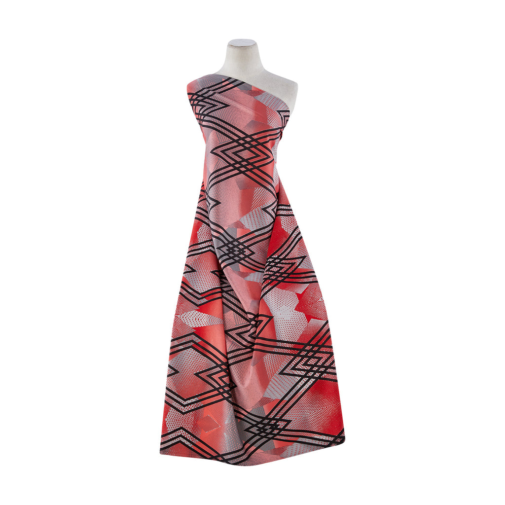 BOWIE SCUBA PRINT  | 11964-5656 309 RED/GREY - Zelouf Fabrics