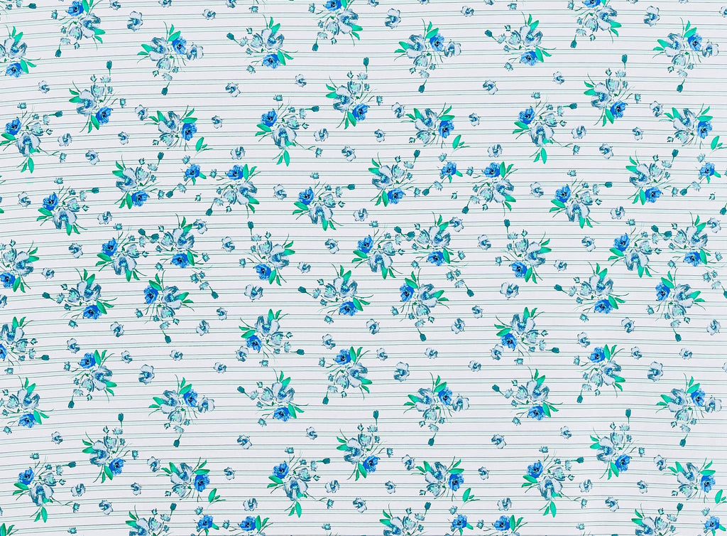 147 WHT/BLUE | 11977-5551 - STRETCH POPLIN PRINT - Zelouf Fabrics