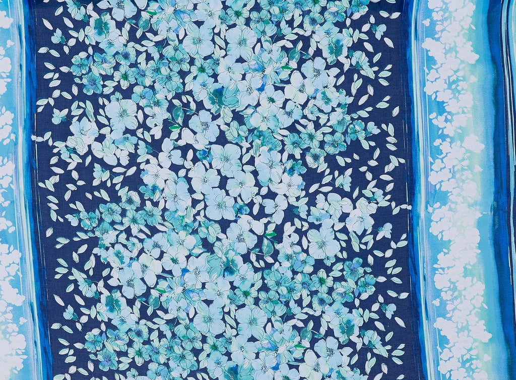 474 BLUE/GREEN | 12004-4616 - RAYON LAWN PRINT - Zelouf Fabrics