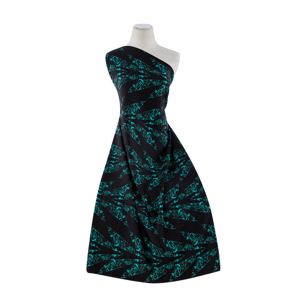 BOWIE SCUBA PRINT  | 12013-5656 997 BLK/JADE - Zelouf Fabrics