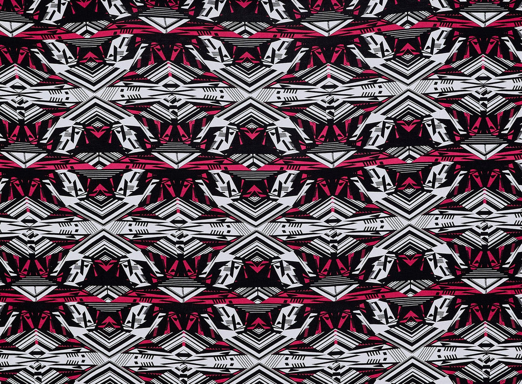 139 WHT/R.RED | 12070-1184 - RAYON SPANDEX KNIT PRINT - Zelouf Fabrics