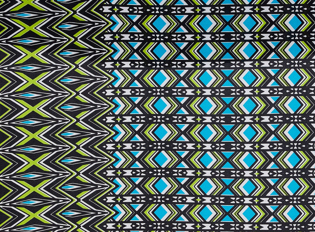471 TURQ/LIME | 12095-1181 - PRINT ON ITY - Zelouf Fabrics