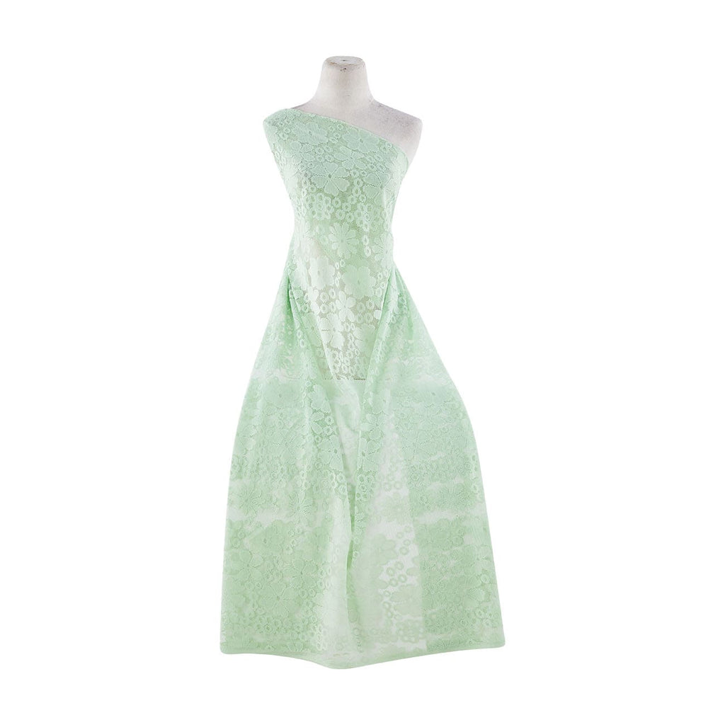 POLYESTER FLORAL LACE  | 12301-3227 771 PASTEL JADE - Zelouf Fabrics
