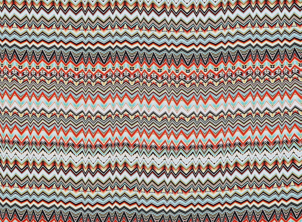 487 AQUA/ORANGE | 12303-8901 - PRINT ON CHALLIS - Zelouf Fabrics