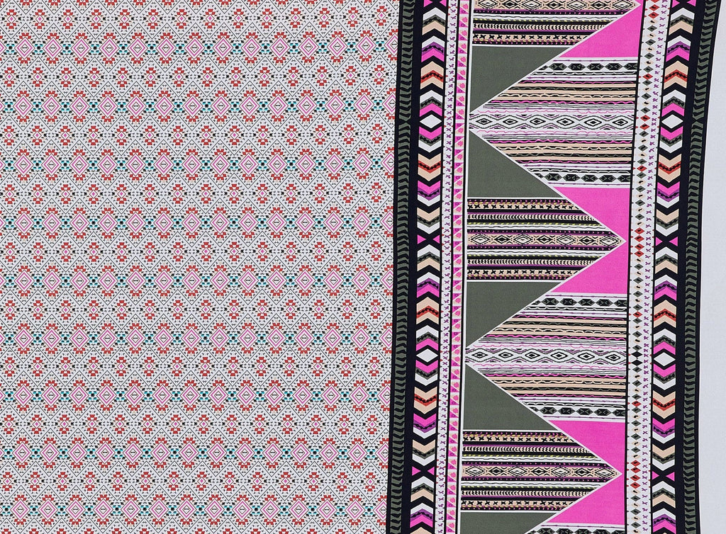 371 HOT PINK/OLIVE | 12312-1181 - PRINT ON ITY - Zelouf Fabrics