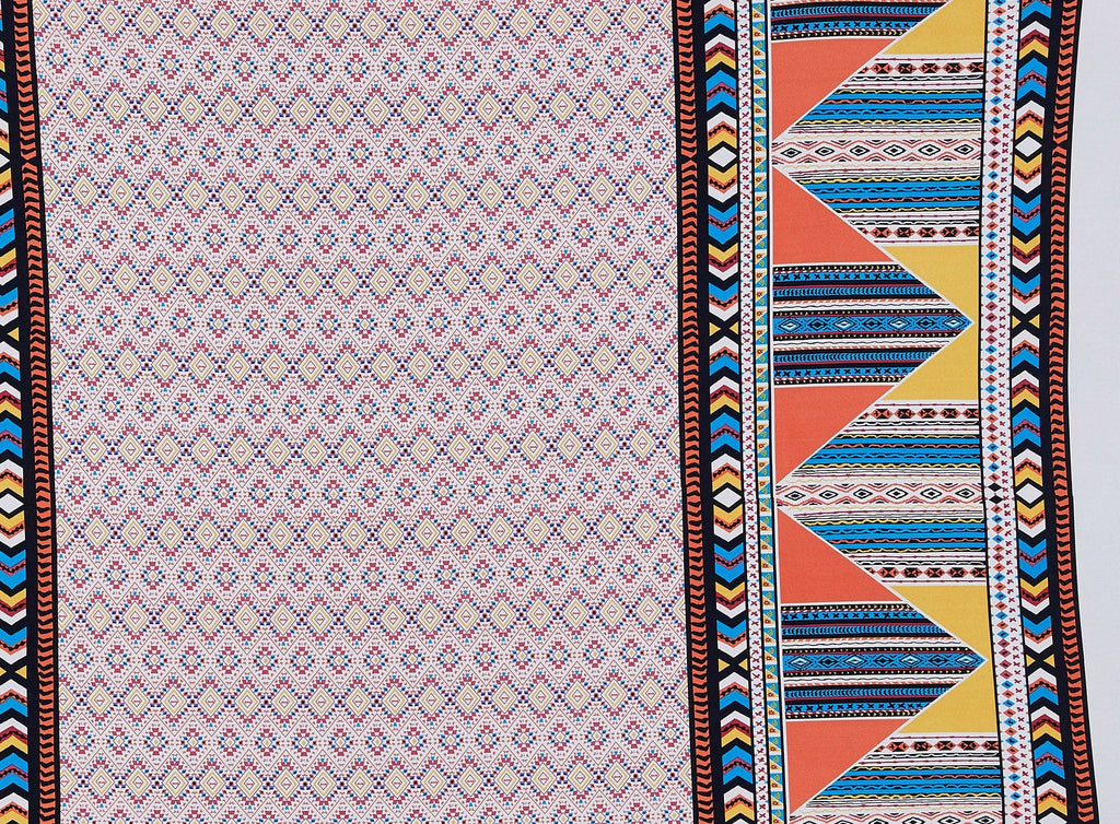 845 ORNAGE/BLUE | 12312-1181 - PRINT ON ITY - Zelouf Fabrics
