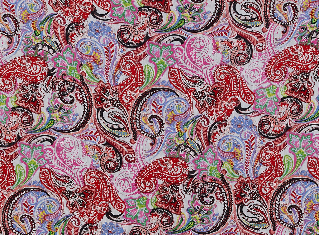 RED PAISLEY PRINTED YORYU | 12328-2222  - Zelouf Fabrics