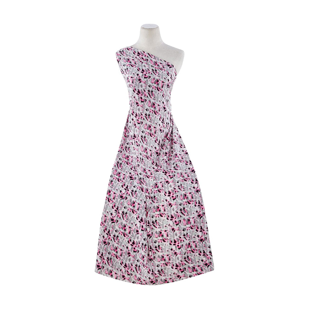 301 FUCHSIA/GREY | 12334-4637 - OLIVIA CHIFFON PRINT - Zelouf Fabrics