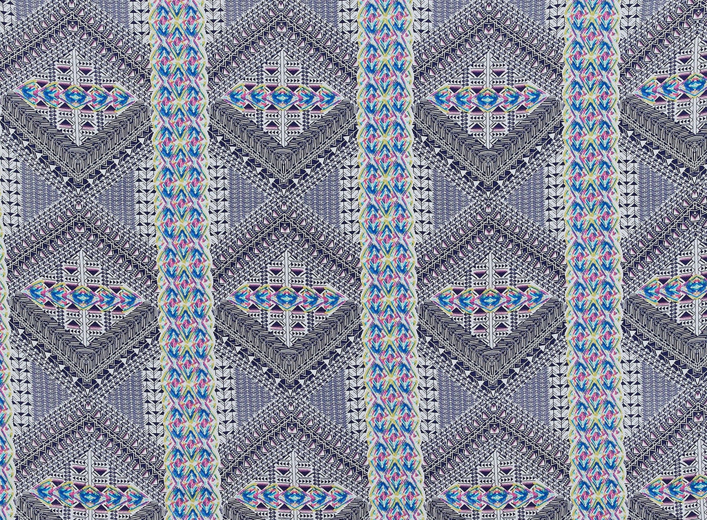 847 CORAL/SKYBL | 12614-5881 - ZOEY RAYON JACQUARD PRINT - Zelouf Fabrics