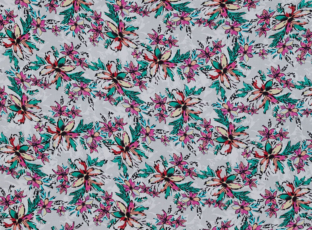 038 DOVE/FUCHSIA | 12624-5881 - ZOEY RAYON JACQUARD PRINT - Zelouf Fabrics