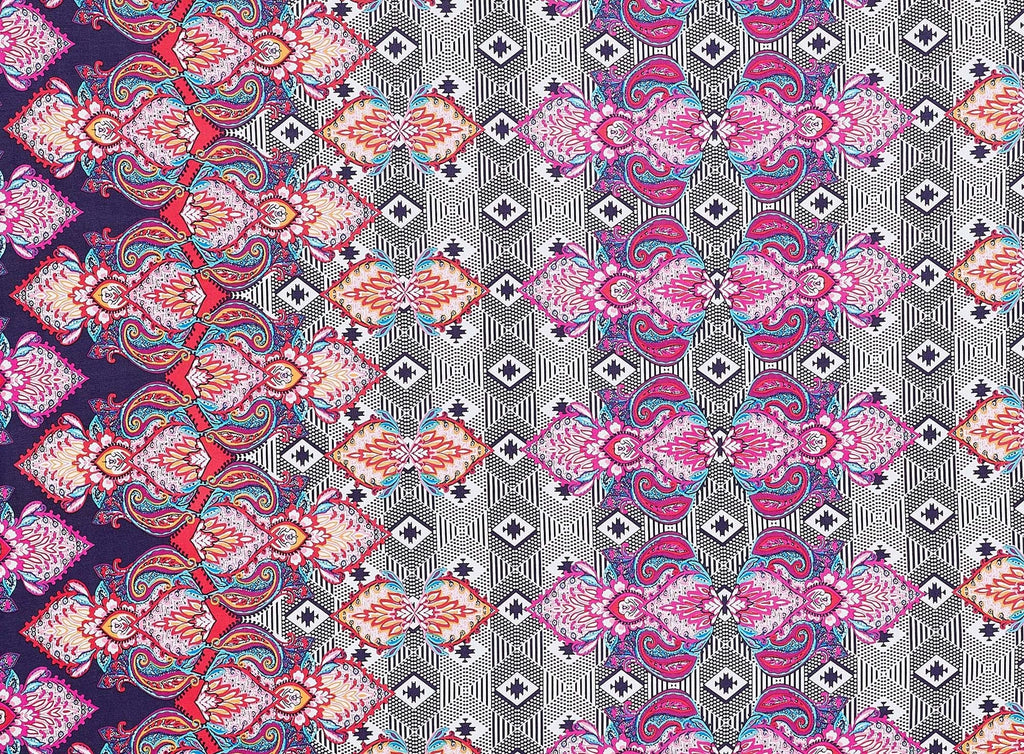 347 ROSE/NAVY | 12679-1181 - ITY SPAN PRINT - Zelouf Fabrics