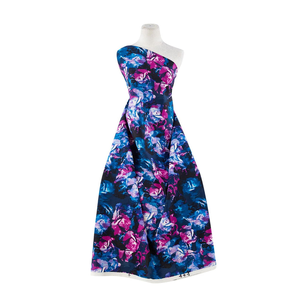 649 ORCHID/BLUE | 12770-5631 - "ASPEN BLOOM" PRINT SCUBA KNIT - Zelouf Fabrics