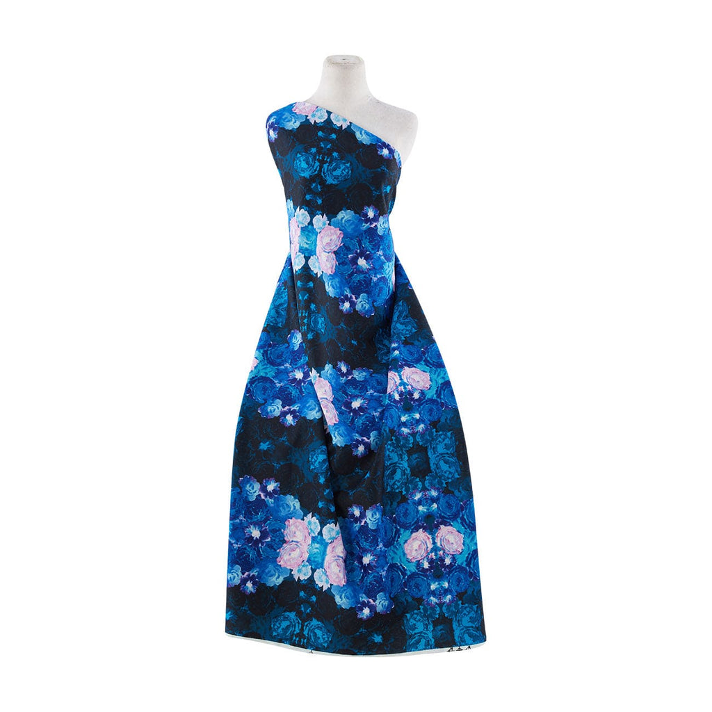 WINTER ROSE PRINTED SCUBA KNIT  | 12777-5631 469 BLUE/ORCHID - Zelouf Fabrics