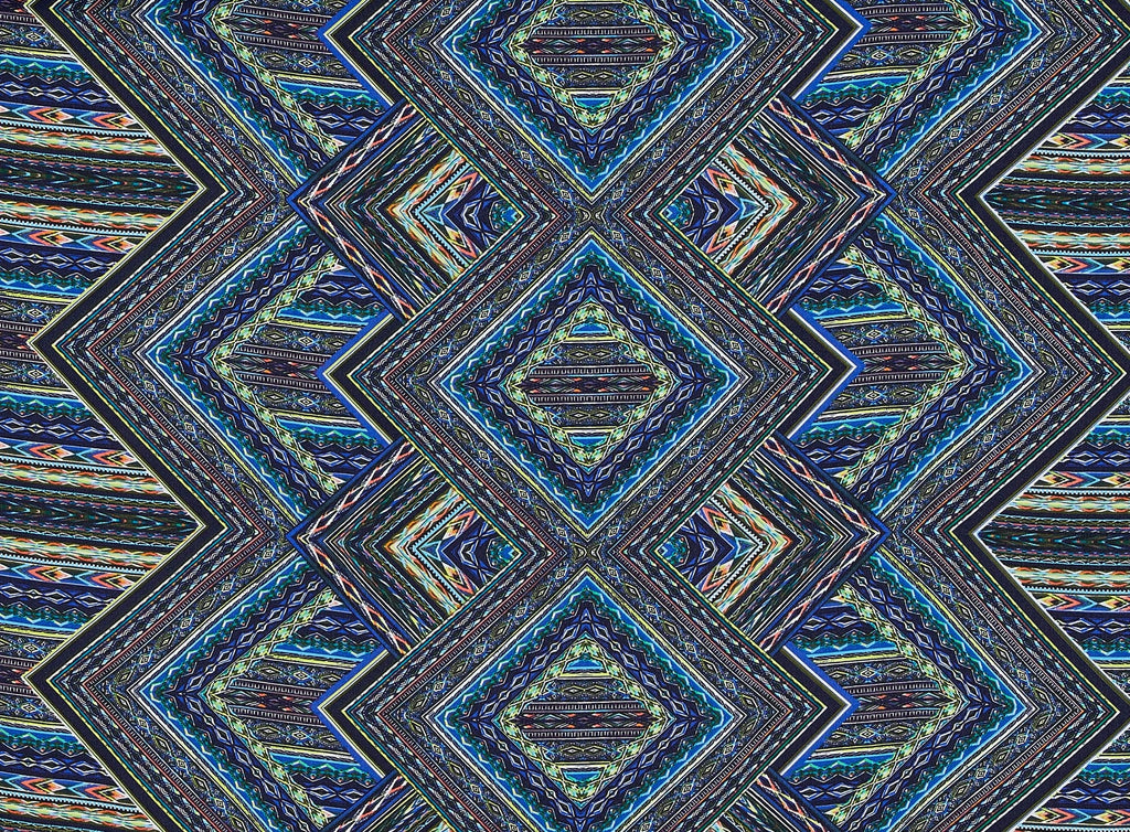 PSYCHEDELIC AZTEC PLACEMENT ON PENELOPE CREPE  | 12857-1540  - Zelouf Fabrics