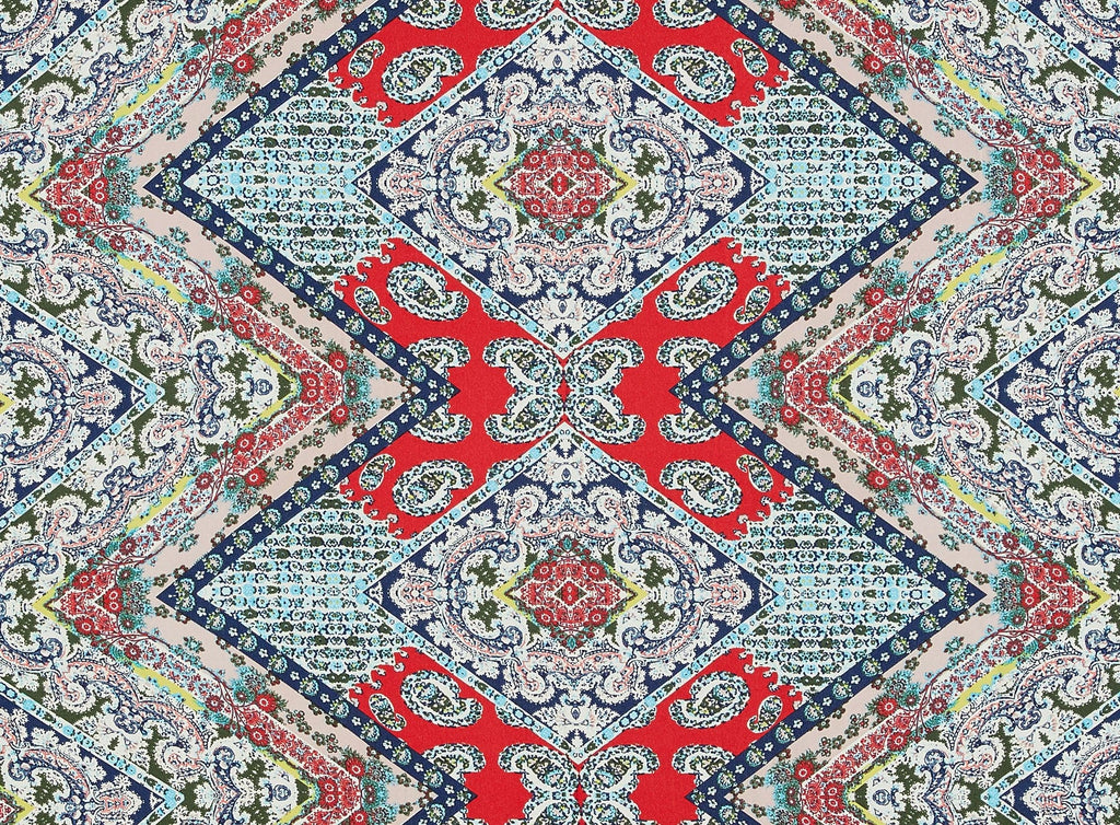 347 NAVY/RED | 12862-1540 - "ZINA" PAISLEY PRINT ON PENELOPE CREPE - Zelouf Fabrics