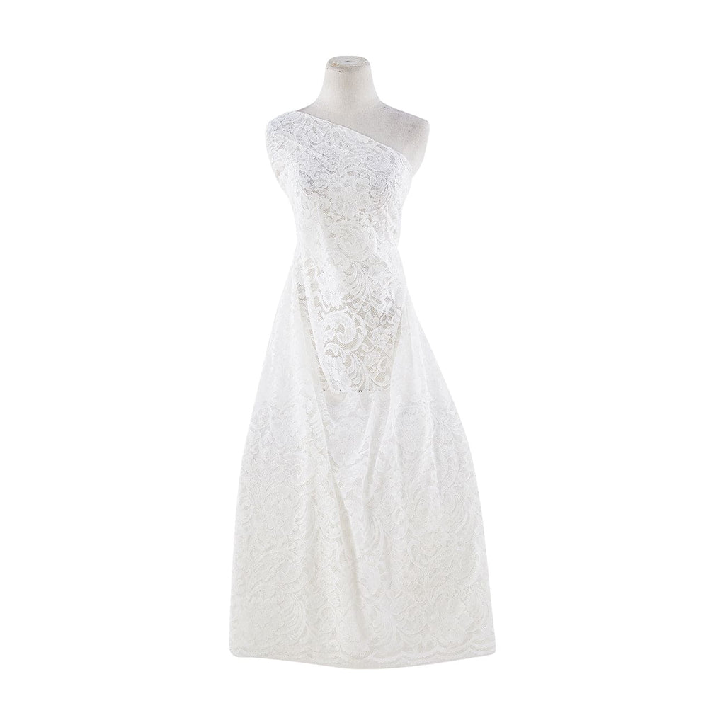 111 WHITE | 12873-3222 - "DARCY" FLORAL LACE - Zelouf Fabrics