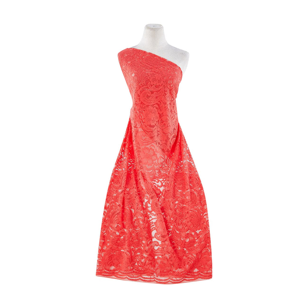 383 REEF RED | 12873-3222 - "DARCY" FLORAL LACE - Zelouf Fabrics