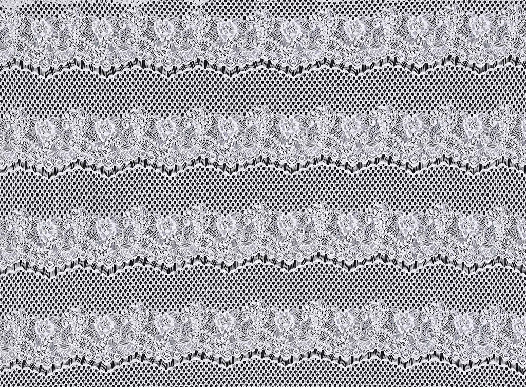 111 WHITE | 12896-3222 - "DELPHIA" TWO TONE FLORAL LACE - Zelouf Fabrics