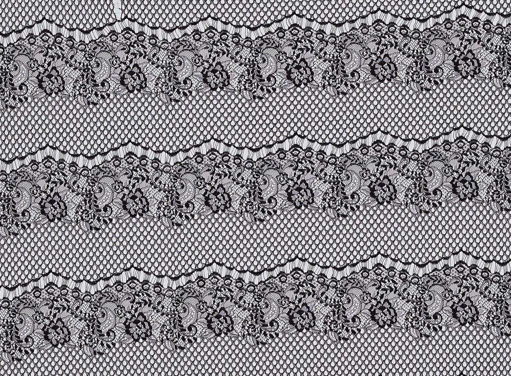 999 BLACK | 12896-3222 - "DELPHIA" TWO TONE FLORAL LACE - Zelouf Fabrics