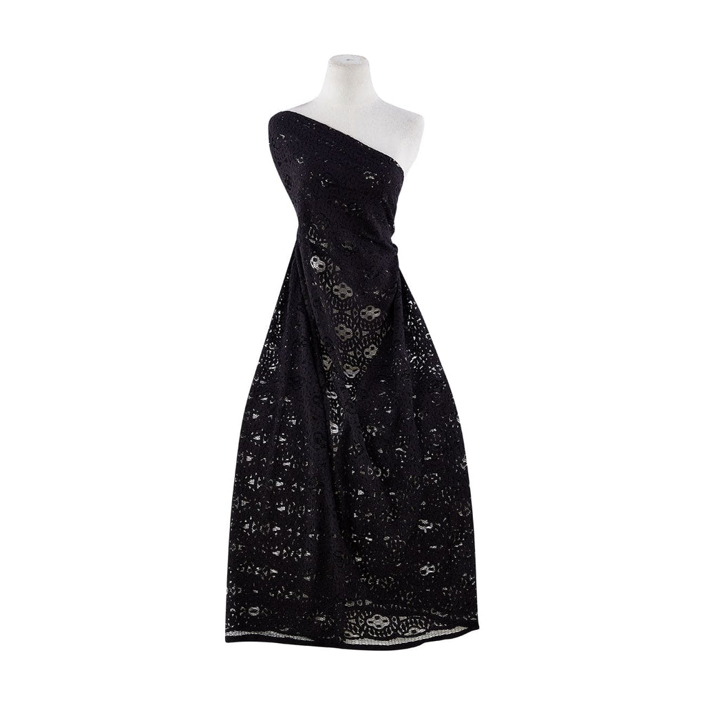 999 BLACK | 12897-3222 - "SELMA" CORDED MEDALLION LACE - Zelouf Fabrics