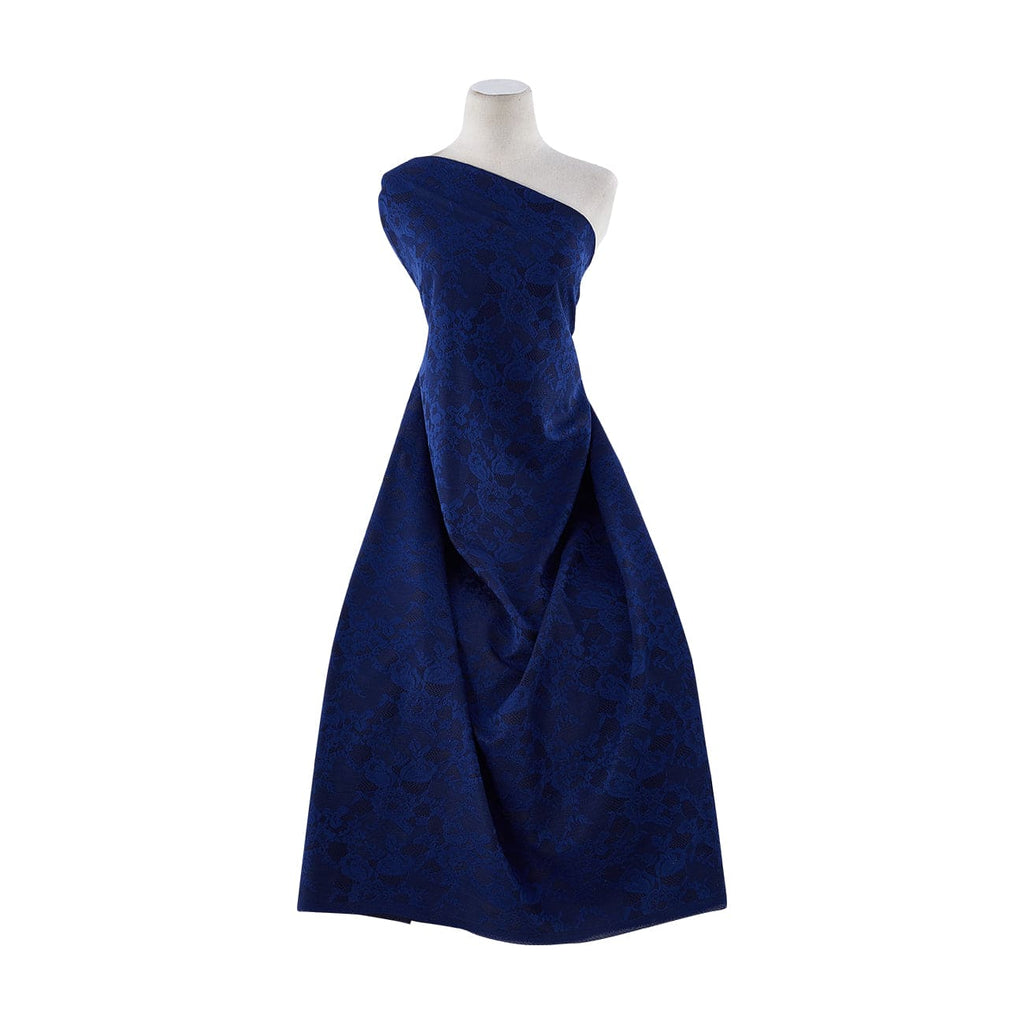 MELINDA FLORAL BONDED LACE  | 12900-3127 449 DEEP BLUE - Zelouf Fabrics
