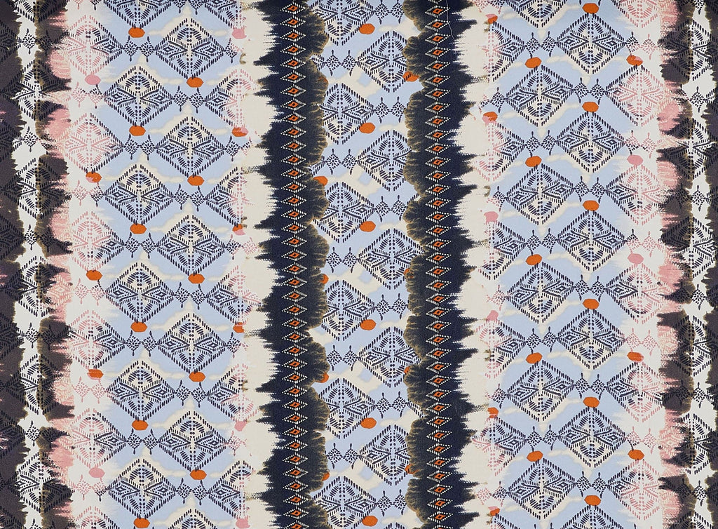SAVANNAH IKAT TRIBAL PRINT ON PENELOPE CREPE  | 12907-1540  - Zelouf Fabrics