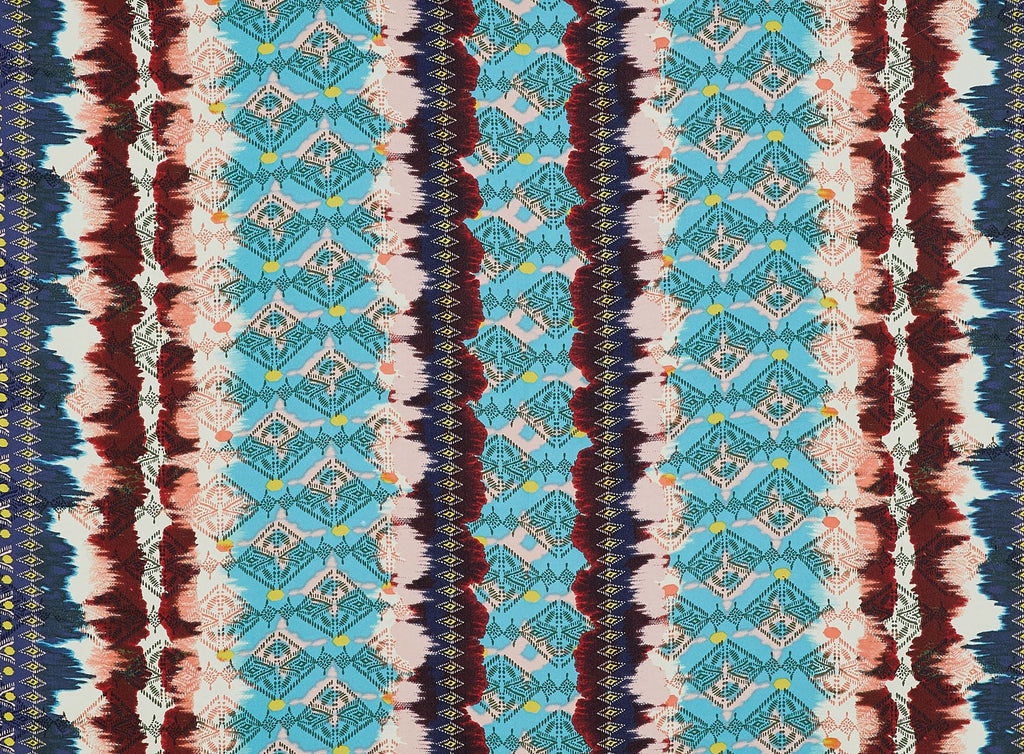 SAVANNAH IKAT TRIBAL PRINT ON PENELOPE CREPE  | 12907-1540  - Zelouf Fabrics