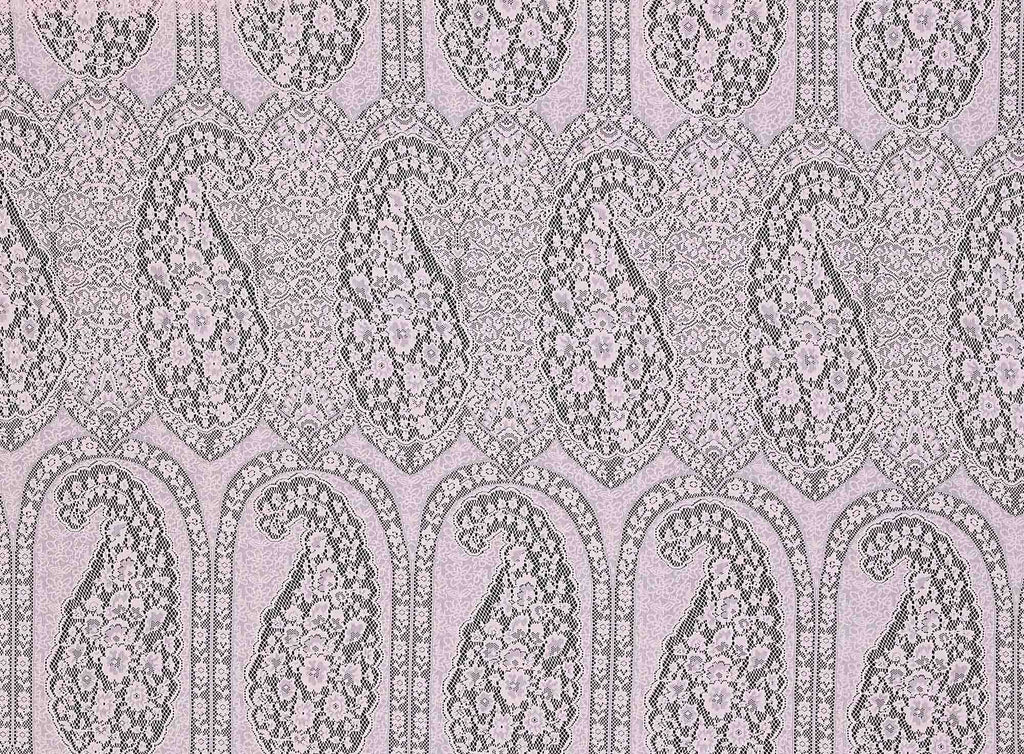 311 CLOUD PINK | 12934-3227 - "CLARA" PAISLEY PLACEMENT LACE - Zelouf Fabrics