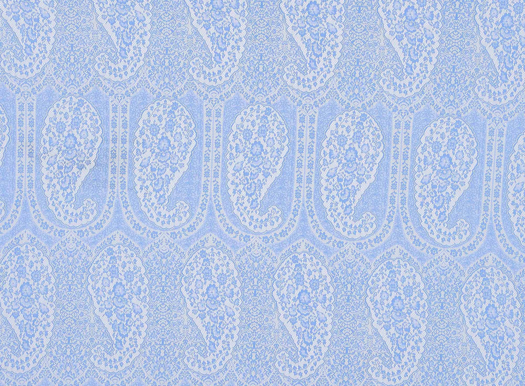 461 BLUEBIRD | 12934-3227 - "CLARA" PAISLEY PLACEMENT LACE - Zelouf Fabrics