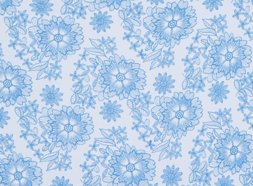 WENDY MIXED FLORAL EMBROIDERY ON MESH  | 12966-4073  - Zelouf Fabrics