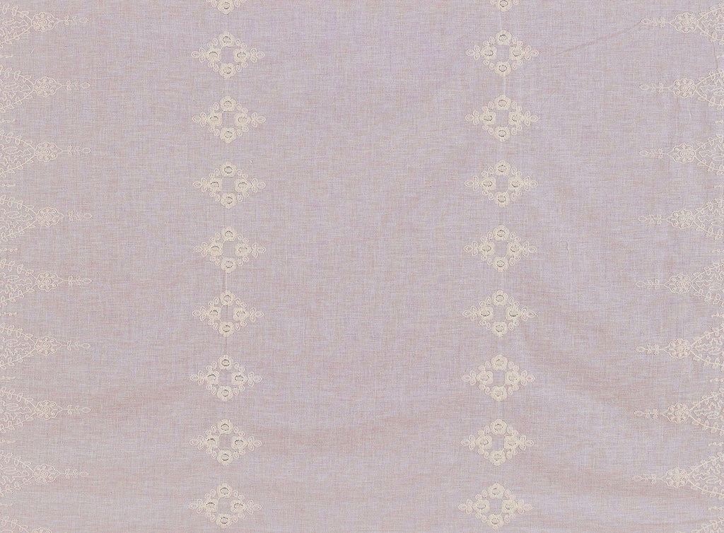 MARLENA DOUBLE BORDER EMBROIDERY ON CHAMBRAY  | 12976-5522  - Zelouf Fabrics