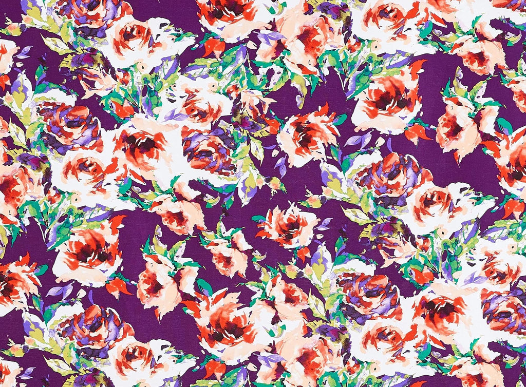ROSE FIELD FLORAL ON CHINESE MIKADO  | 12979-4765  - Zelouf Fabrics