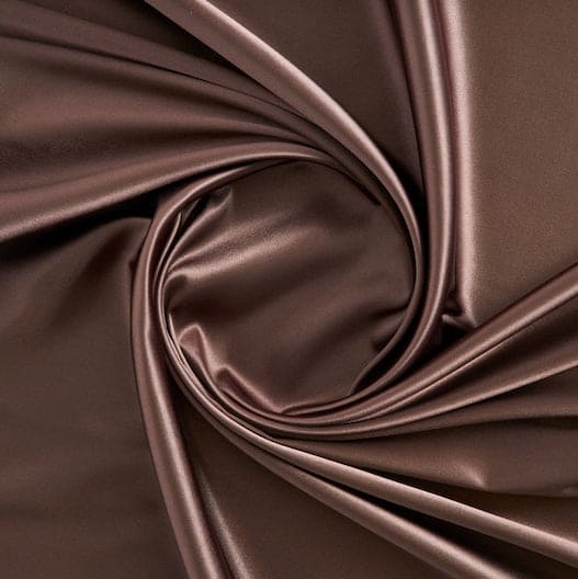 ANNABELLE STRETCH SATIN | 1173 PEARL COCOA - Zelouf Fabrics