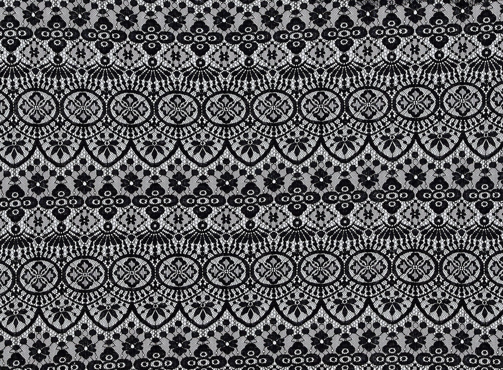 999 BLACK/BLACK | 13166-3219 - MARIBELLA TWO TONE LACE WITH SCALLOP - Zelouf Fabrics