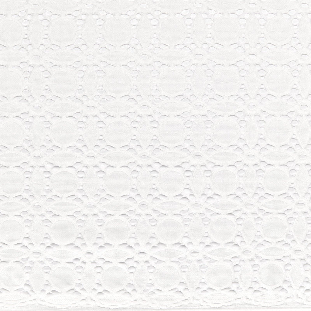111 WHITE | 13181-3222 - WHITE GEO LACE - Zelouf Fabrics