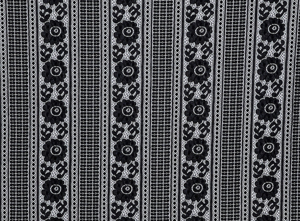YOANNA RETRO FLORAL STRIPE LACE  | 13182-3419  - Zelouf Fabrics