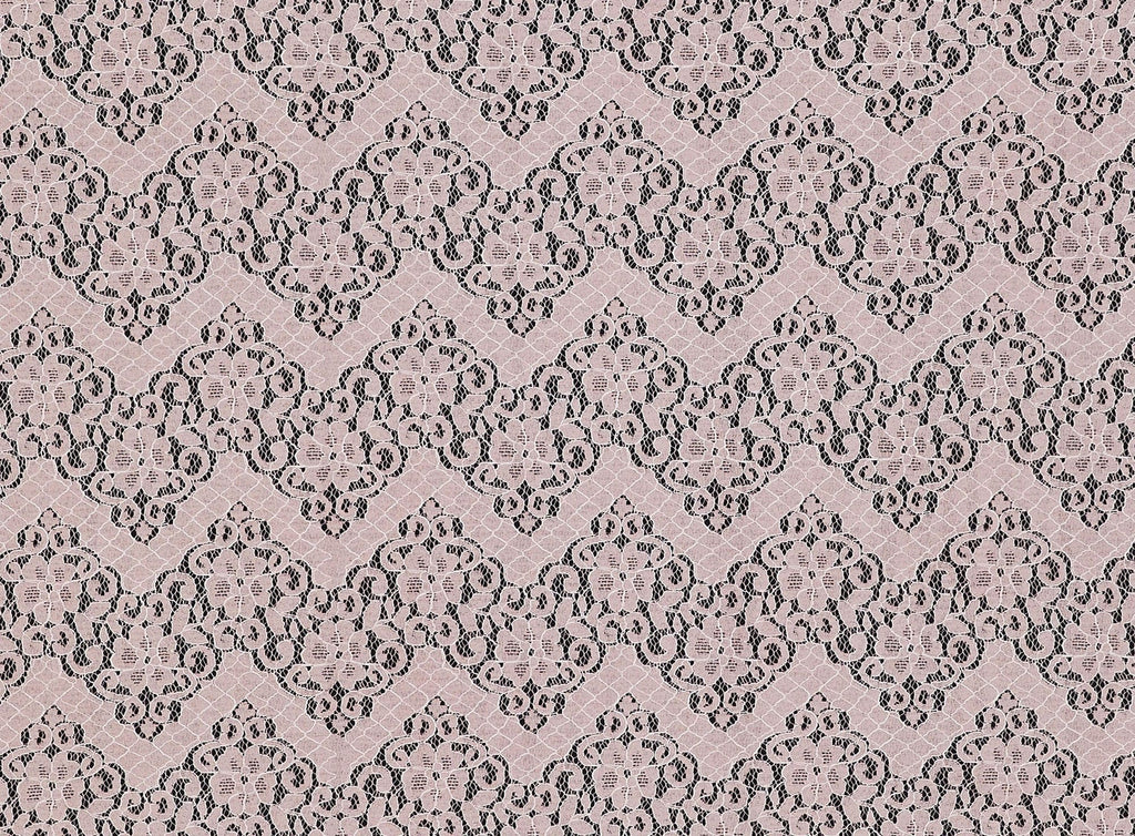 301 SILVER PINK | 13188-3219 - JASLENE FLORAL CHEVRON LACE - Zelouf Fabrics