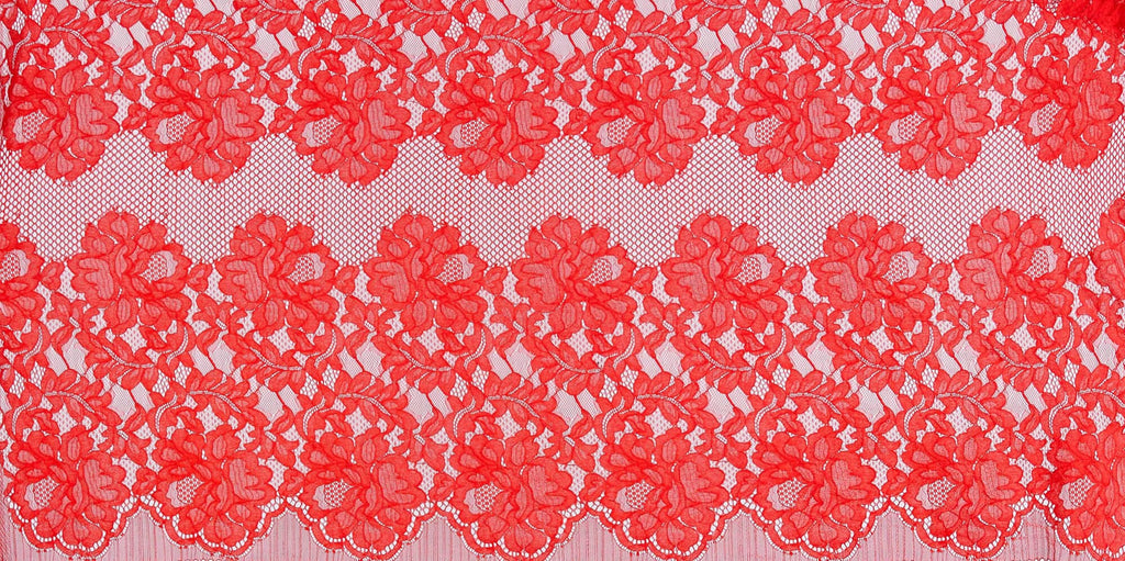 333 FIRE RED  | 13276-4615 - SEVDALIZA" CORDED LACE [1.5 YD PANEL] - Zelouf Fabrics