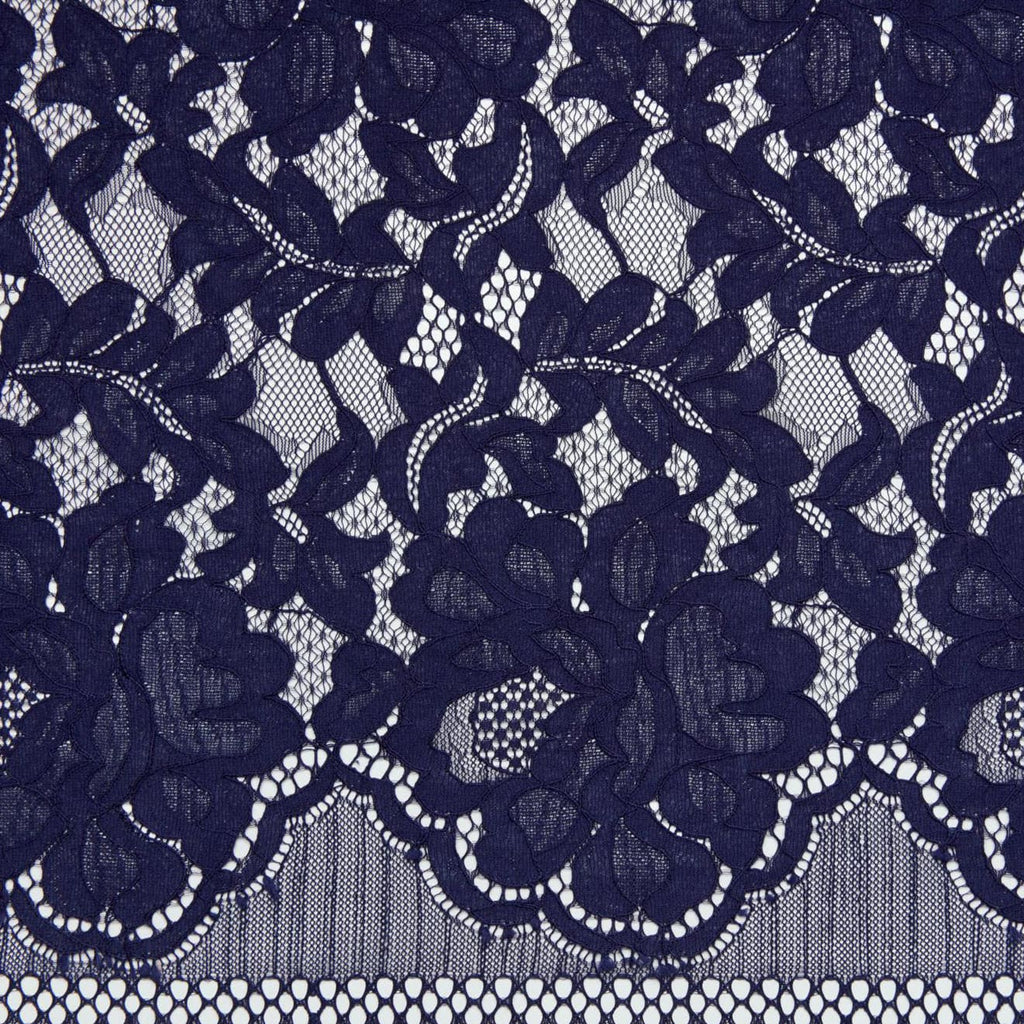 494 NAVY | 13276-4615 - SEVDALIZA" CORDED LACE [1.5 YD PANEL] - Zelouf Fabrics