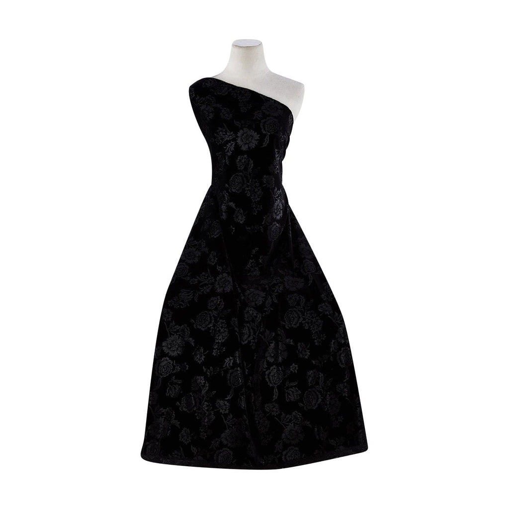 VICTORIANE BOUQUET EMBOSSED VELVET  | 13305-5277 999 BLACK - Zelouf Fabrics