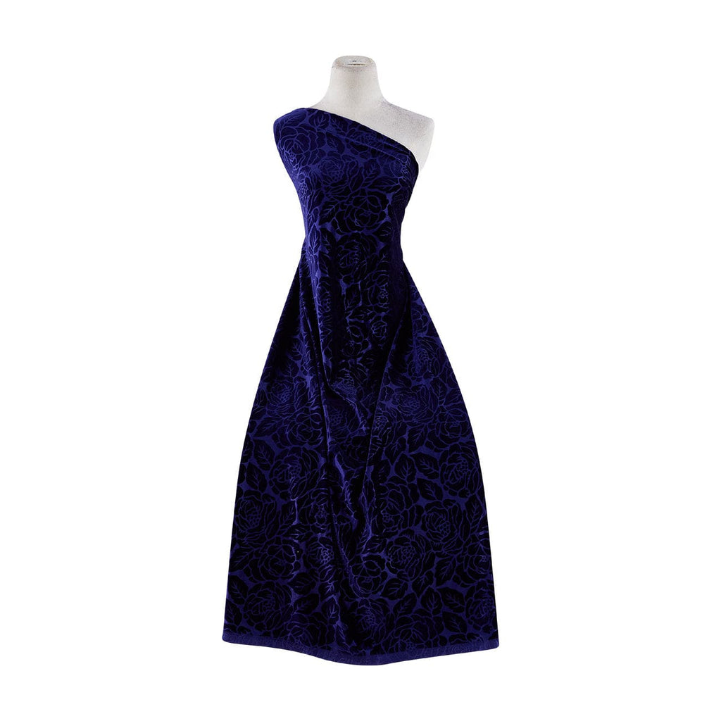 ROSETTE EMBOSSED VELVET  | 13306-5277 449 BLUE NIGHTS - Zelouf Fabrics