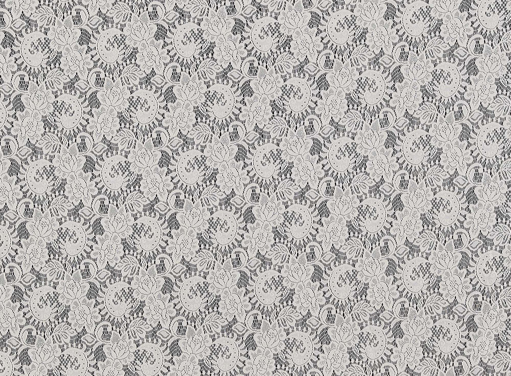 101 IVORY | 13321-3227 - "JESSA" FLOCKED LACE - Zelouf Fabrics