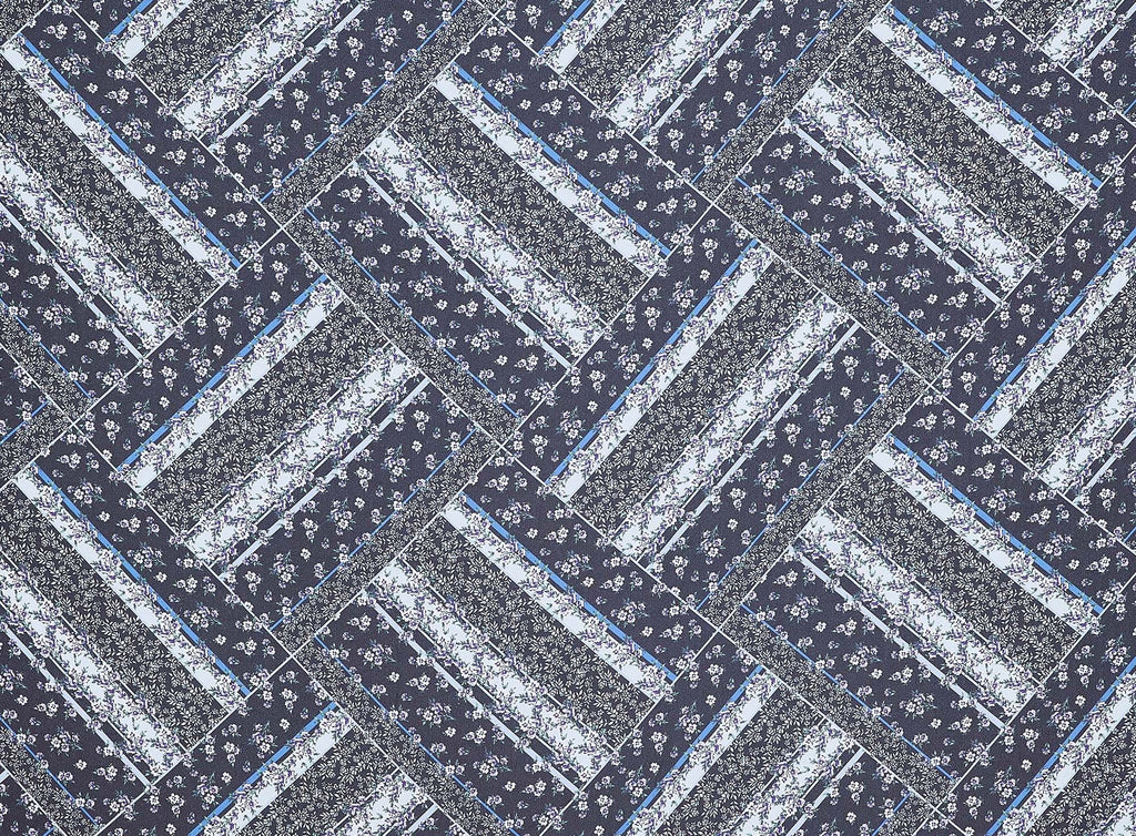 949 BLACK/BLUE | 13328-4633DP - PRINTED WOOL DOBBY *DIGITAL SAMPLE* - Zelouf Fabrics