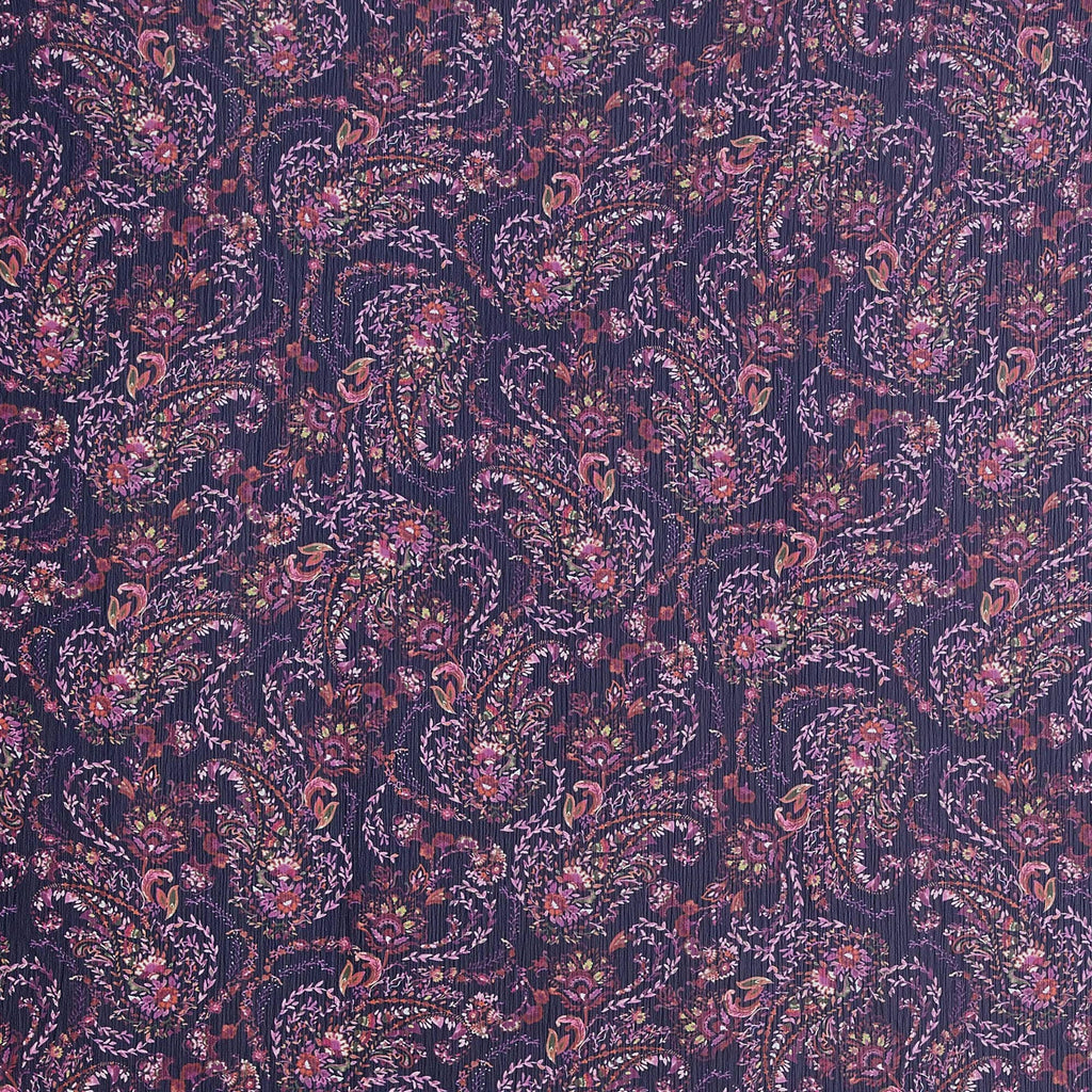 PAISLEY PRINT YORYU | 13475-2222DP 433NAVY/FUCHSIA - Zelouf Fabrics